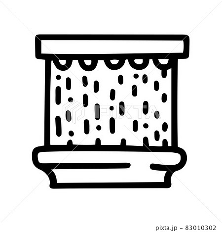 water wall fountain line vector doodle simple icon 83010302