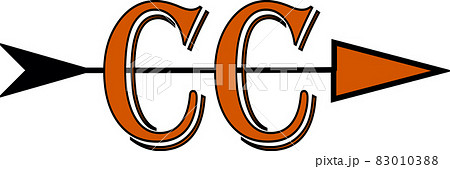 Cross Country runners team logo with letter CC in Orange and black arrow 83010388