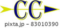 Cross country running team logo with letters CC in blue and gold arrow 83010390