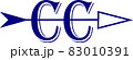 Blue CC Cross Country emblem with blue arrow 83010391