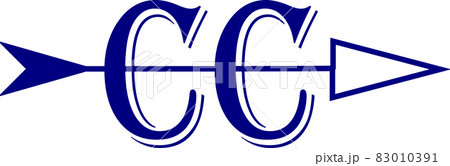 Blue CC Cross Country emblem with blue arrow 83010391