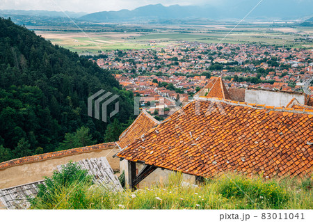Rasnov Fortress and old town view in Rasnov, Romania Rasnov Fortress and old town view in Rasnov, Romania 83011041