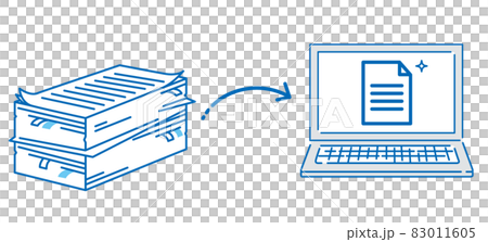 Digitized personal computer paper data illustration 83011605