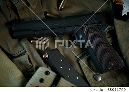 アメリカ軍 拳銃 コルトガバメント M1911A1 ミリタリーモデルの写真素材 [83011769] - PIXTA