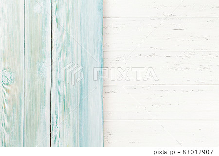 Wooden texture backdrop. White and blue wood plank Wooden texture backdrop. White and blue wood plank 83012907
