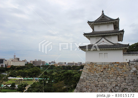 明石城と賑わう芝生広場 83015172