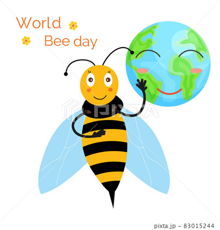 World Bee Day. Smiling honey bee, happy planet 83015244
