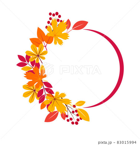 Circle frame with autumn leaves 83015994