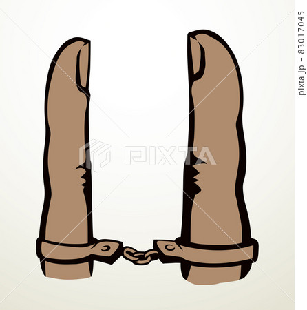 Trapped finger. Vector drawing. Relationship symbol Trapped finger. Vector drawing. Relationship symbol 83017045