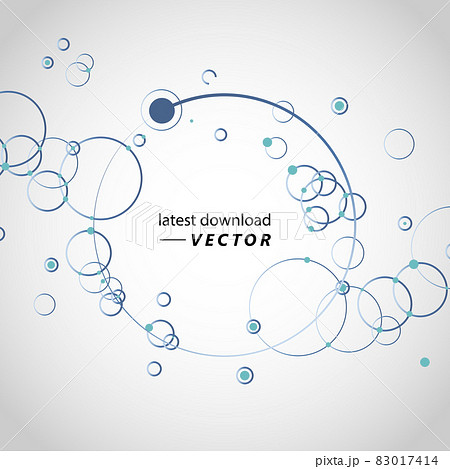 Circles connect with dots. Network technology communication background. Lines dots element. Concept formula medical 83017414