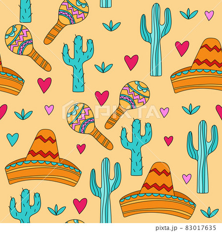 Seamless background with mexican culture attributes. Mexican background Seamless background with mexican culture attributes. Mexican background 83017635