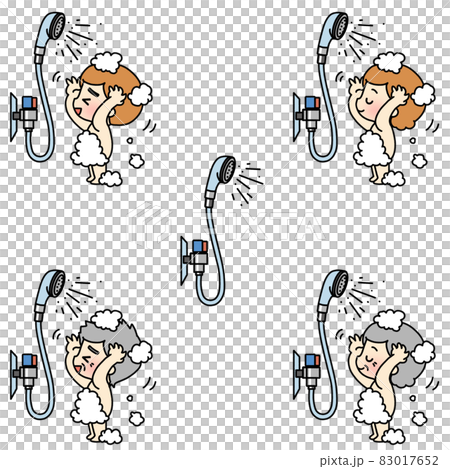Illustration of a person taking a shower 83017652
