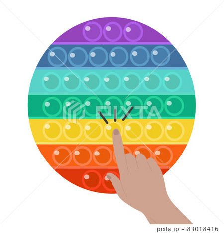 Antistress toy with rainbow bubbles, relax pop it trendy game. Isolated on white 83018416