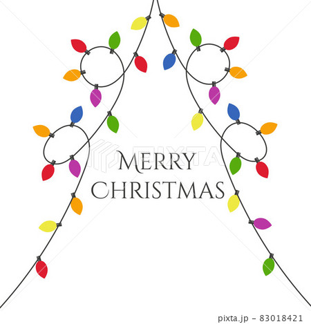 Christmas garland of bright light bulbs.  83018421