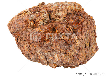 large piece of metallurgical ferrous iron stone ore isolated on whie background 83019232