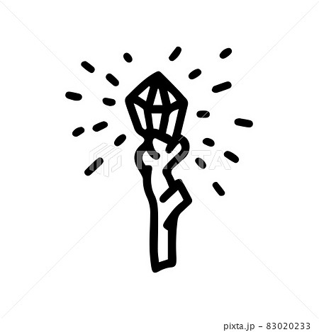 sorcerer staff line vector doodle simple icon 83020233