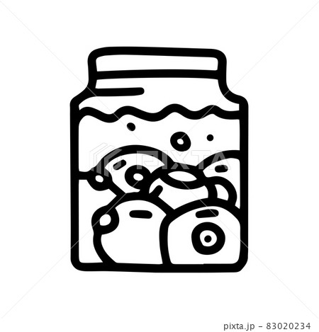 jar with eyeballs line vector doodle simple icon jar with eyeballs line vector doodle simple icon 83020234