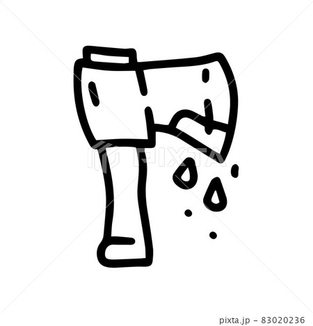 bloody axe line vector doodle simple icon bloody axe line vector doodle simple icon 83020236