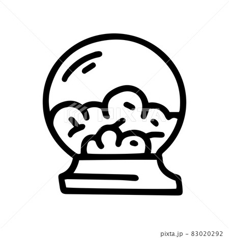 crystal ball with smoke line vector doodle simple icon crystal ball with smoke line vector doodle simple icon 83020292