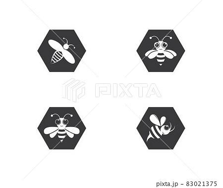 Bee logo vector icon illustration 83021375