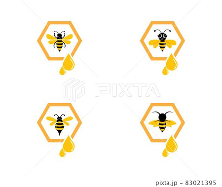 Bee logo vector icon illustration 83021395