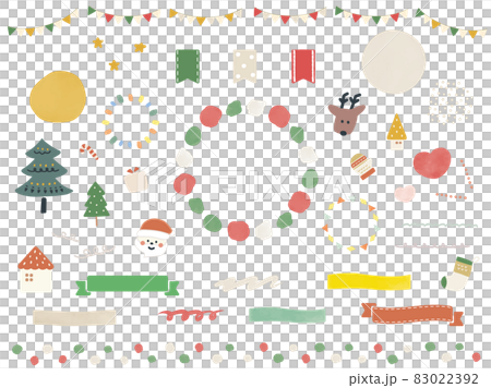 水彩風のクリスマス見出しセット 83022392
