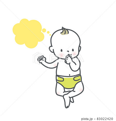 指しゃぶりするかわいい赤ちゃんのイラスト素材のイラスト素材 0224