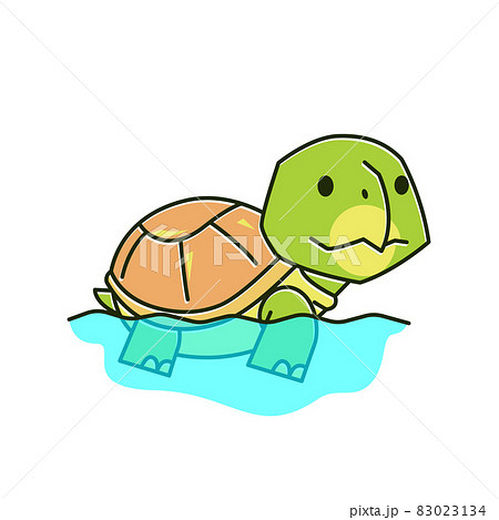 Funny Tortoise Turtle Swimming Exotic Reptile... - Stock Illustration  [83023134] - PIXTA