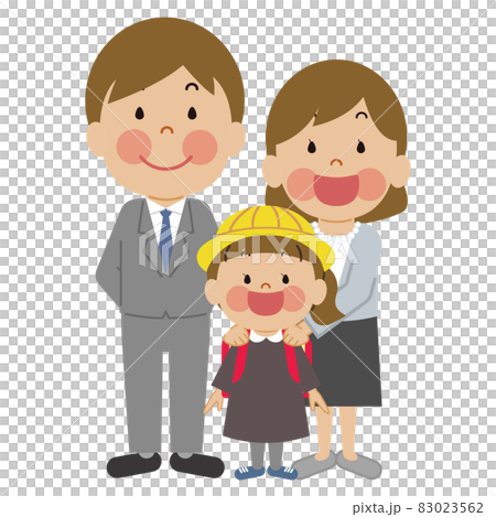 入学、卒業式の日に寄り添う親子 4 83023562