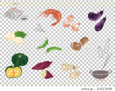 Classic Chelow-Illustration of Tempura Ingredients 83023696