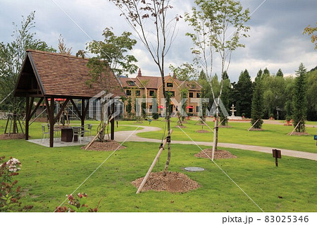 イングリッシュガーデン 滋賀県米原市 ローザンベリー多和田 の写真素材