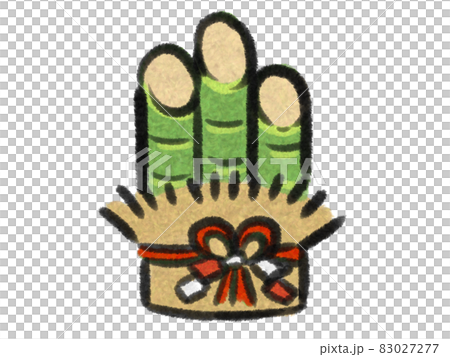 Illustration of cute Kadomatsu with Japanese painting touch Illustration of cute Kadomatsu with Japanese painting touch 83027277