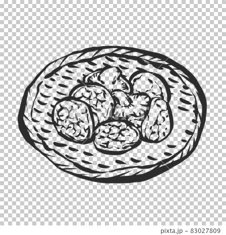 干し椎茸の手描き筆絵風イラスト 干し椎茸の手描き筆絵風イラスト 83027809