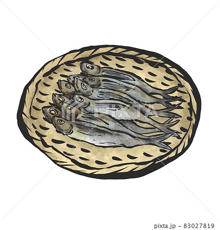 焼きあごの手描き筆絵風イラスト 焼きあごの手描き筆絵風イラスト 83027819