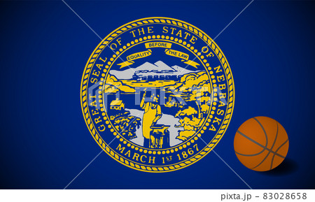 Nebraska US flag with basketball ball, vector Nebraska US flag with basketball ball, vector 83028658