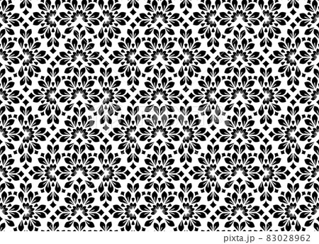 Flower geometric pattern. Seamless background. White and black ornament 83028962
