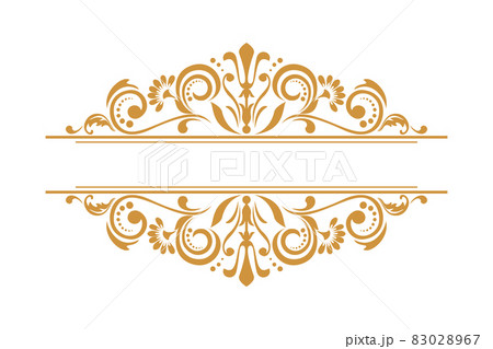 Vintage gold element. Graphic design. Damask graphic ornament. 83028967