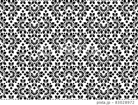 Flower geometric pattern. Seamless background. White and black ornament Flower geometric pattern. Seamless background. White and black ornament 83028972