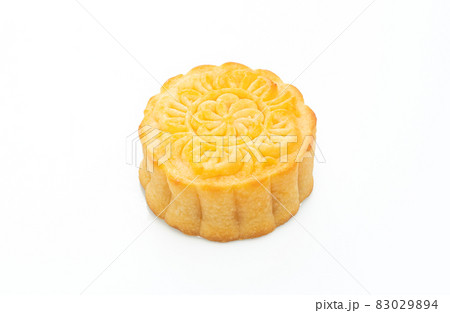 moon cake custard flavour on white background 83029894