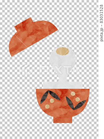 Illustration of rice cake in a red bowl 83031528