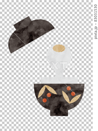 黒いお椀に入ったお餅のイラスト 83031530