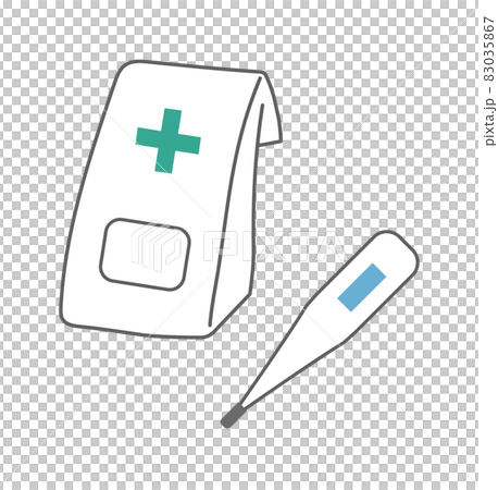 Illustration of medicine and thermometer Illustration of medicine and thermometer 83035867