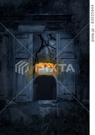 Halloween and coronavirus or covid-19 concept Halloween and coronavirus or covid-19 concept 83035944