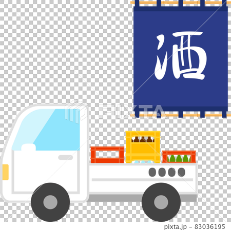 Light truck of a liquor store loaded with beverage cases 83036195