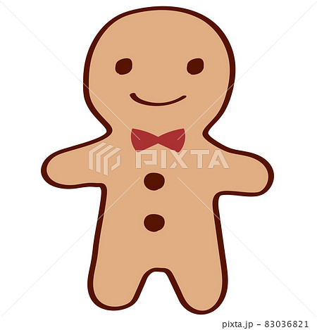 クリスマスのジンジャーマンクッキーのイラスト素材 0361