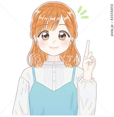 かわいい若い女の子の表情イラスト 83036850