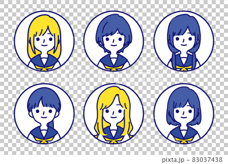 人物アイコンセット_女子高生 83037438