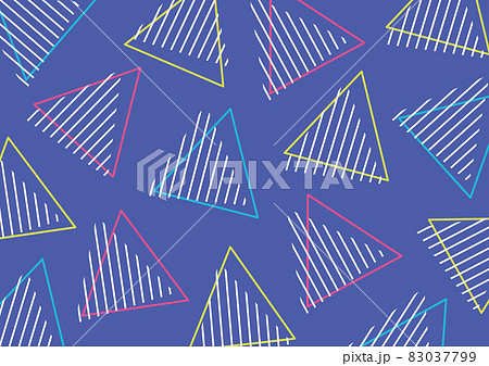 おしゃれポップな幾何学模様背景　三角形　ネオン 83037799