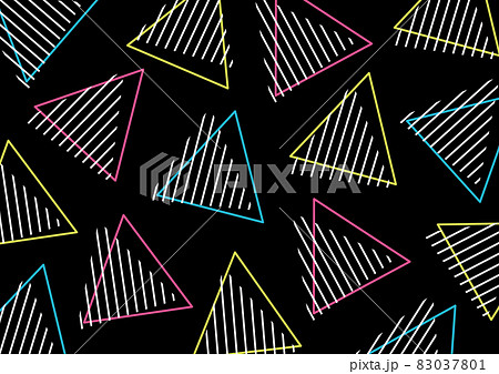 おしゃれポップな幾何学模様背景 三角形 ネオンのイラスト素材
