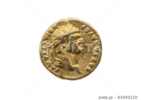 Roman gold aureus coin obverse of Roman Emperor Domitian 83040220